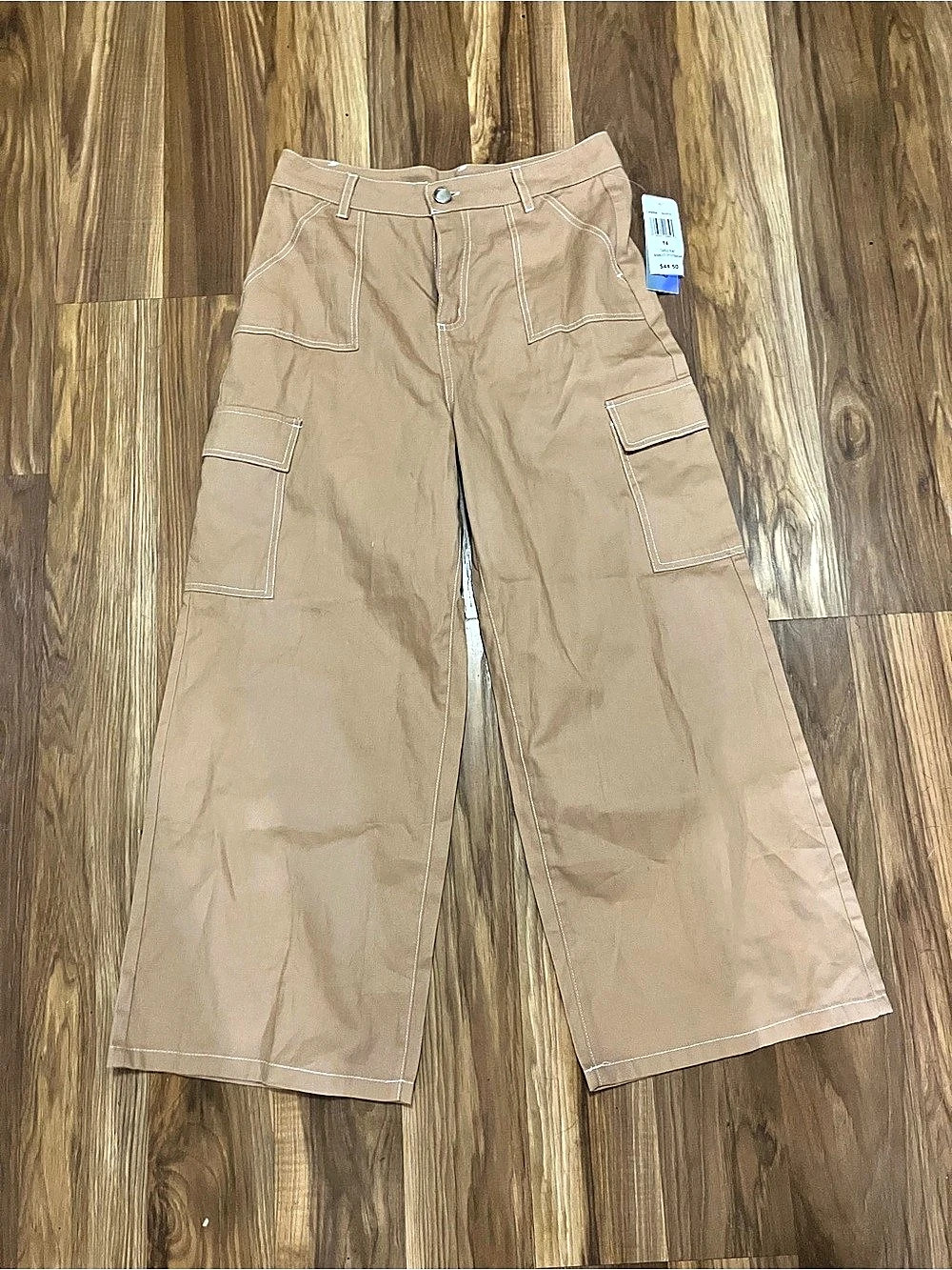 Derek Heart Wide Leg Cargo Pants in Khaki Size 14 NWT